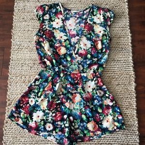Olive Tree Floral Romper
